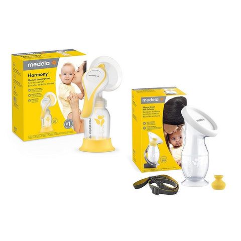 Medela Perfect Pair Bundle Harmony Manual Breast Pump & Silicone Breast Milk Collector