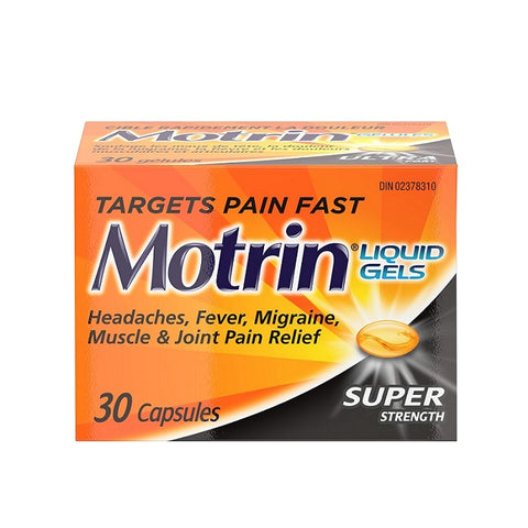 Motrin Ibuprofen Liquid Gels 400mg Super Strength 30 Liquid Gels