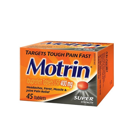 Motrin Ibuprofen Tablets 400mg Super Strength 45 Tablets 