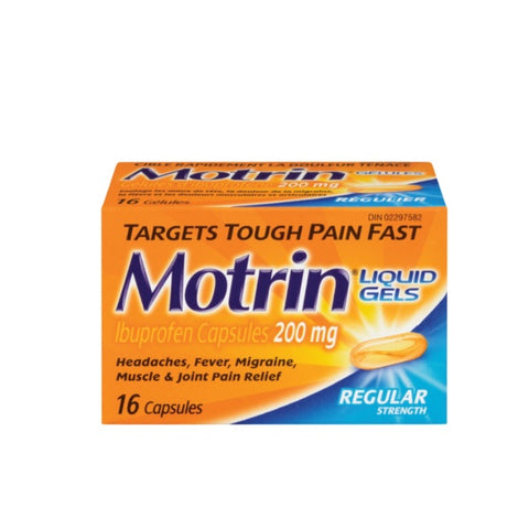 Motrin Ibuprofen Liquid Gels 200mg Regular Strength - YesWellness.com