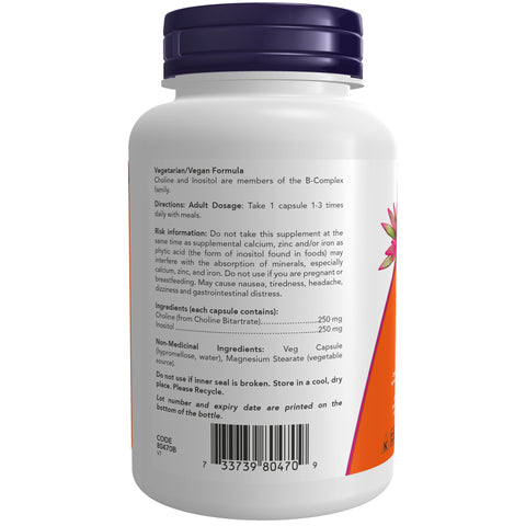 NOW Choline Inositol 500mg 100Caps