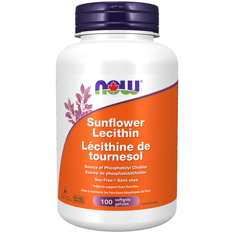 NOW Sunflower Lecithin 1200mg 100Gel - Yeswellness.com