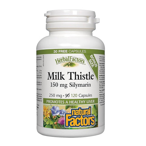 Natural Factors HerbalFactors Milk Thistle 150mg Silymarin Capsules