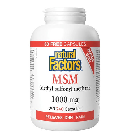 Natural Factors MSM Methyl-Sulfonyl-Methane 1000mg (Various Sizes)