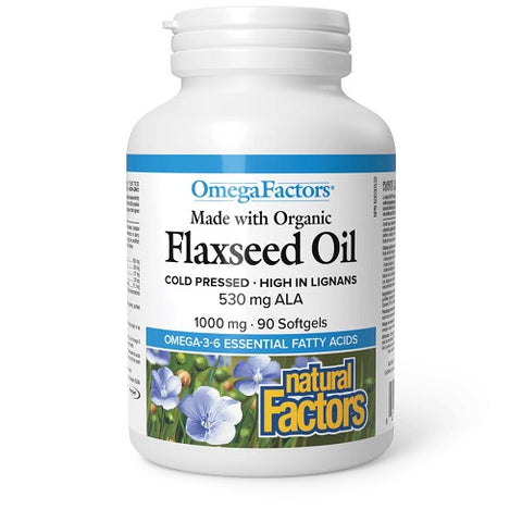 Natural Factors OmegaFactors Organic Flaxseed Oil 1000mg Softgels