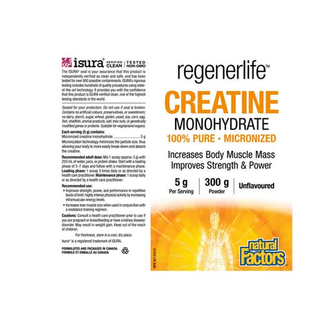 Natural Factors RegenerLife Creatine Monohydrate Unflavoured 300g