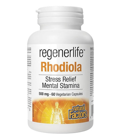 Natural Factors Regenerlife Rhodiola 500mg 60 Veg Capsules