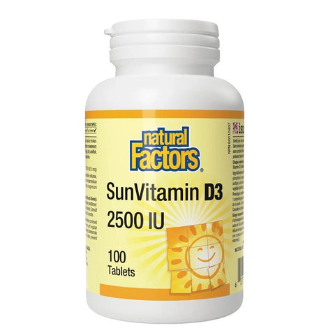 Natural Factors SunVitamin 2500 IU Tablets (Various Sizes)