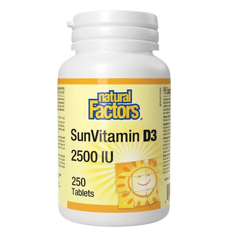 Natural Factors SunVitamin 2500 IU Tablets (Various Sizes)