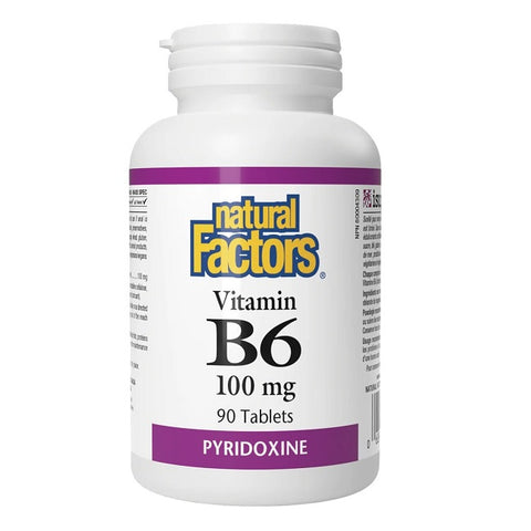 Natural Factors Vitamin B6 100 mg Tablets 90 Tablets