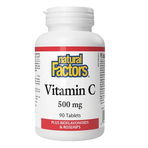 Natural Factors Vitamin C Plus Bioflavonoids & Rosehips 500mg 90 Tablets