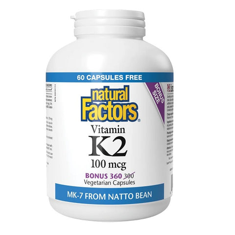 Natural Factors Vitamin K2 100mcg 360 Veg Capsules