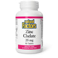 Natural Factors Zinc Chelate 25mg Tablets - 90 tablets - YesWellness.com