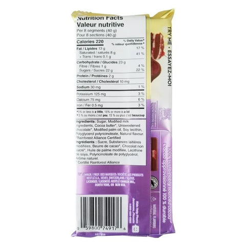 Nestle Aero Truffle Nanaimo Chocolate Bar 105g - Back