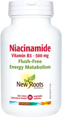 New Roots Herbal Niacinamide Vitamin B3 500mg 90 capsules - Yeswellness.com