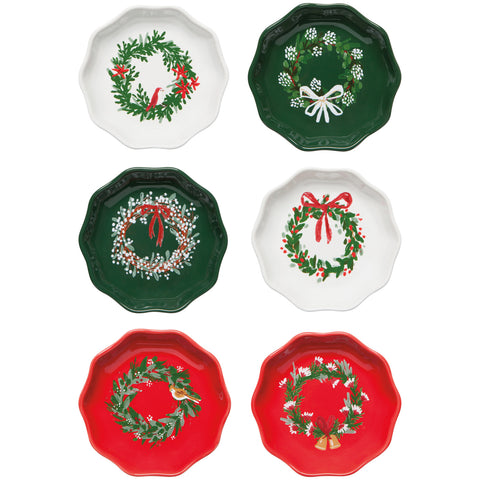 Now Designs Wreaths Shaped Holiday Pinch Bowl Set of 6