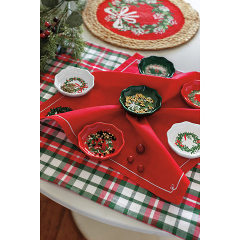 Now Designs Wreaths Shaped Holiday Pinch Bowl Set of 6