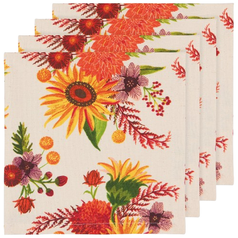 Now Designs Sunflower Splendor Printed Napkins Set of 4 - Yeswellness.com