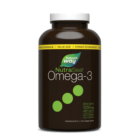 NutraSea 1250mg Omega-3 Lemon 240 Liquid Gels