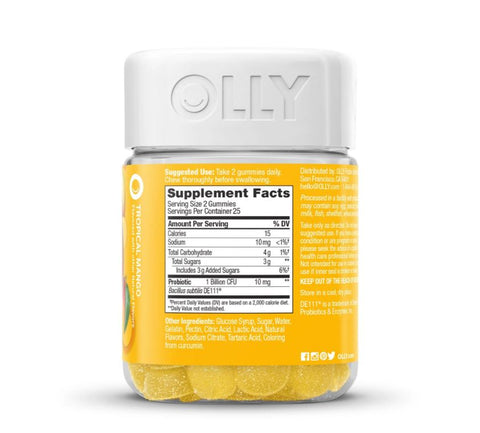 OLLY Probiotic Gummy Tropical Mango 50 Gummies