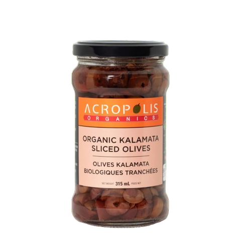 Acropolis Organic Kalamata Sliced Olives 315mL - Yeswellness