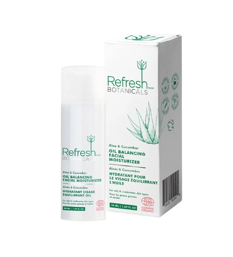 Refresh Botanicals Oil Balancing Facial Moisturizer with Aloe & Cucumber 50mL - Yeswellness.com