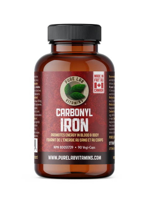 Pure Lab Vitamins Carbonyl Iron  90 Veg Capsules - Yeswellness.com