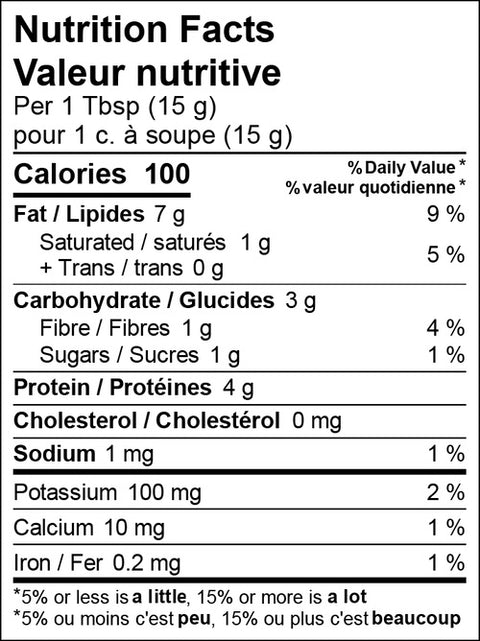 Nuts to You Crunchy Peanut Butter nutrition facts label