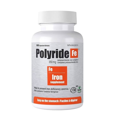 Polyride Fe Iron Supplement 350mg (Various Sizes) - YesWellness.com
