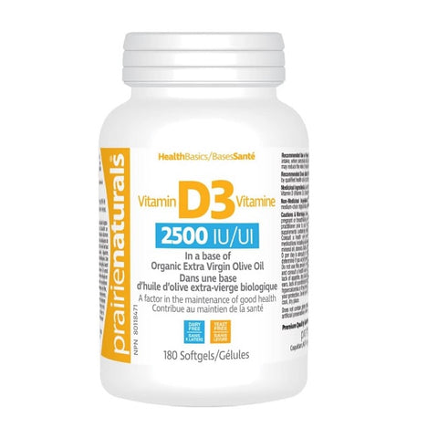 Prairie Naturals Vitamin D3 Softgels 2500IU