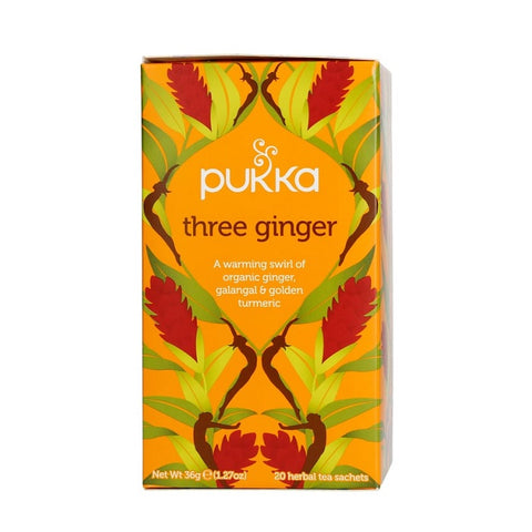 Pukka Three Ginger Galangal & Golden Turmeric Organic Herbal Tea 20 Sachets