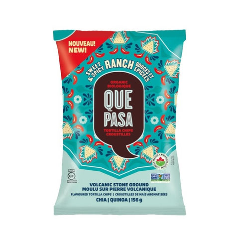 Que Pasa Organic Tortilla Chips Ranch 12 x 156g