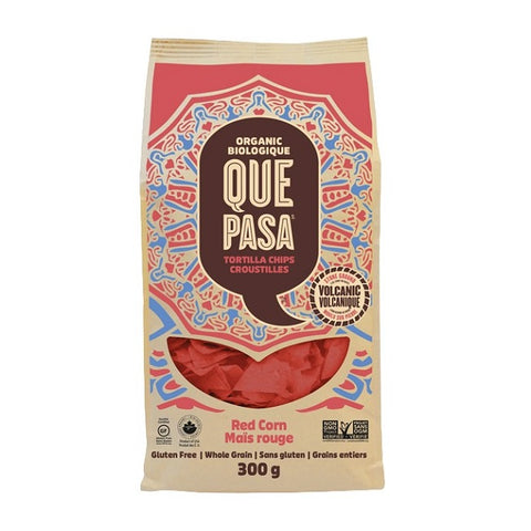 Que Pasa Organic Tortilla Chips Red Corn 12 x 300g