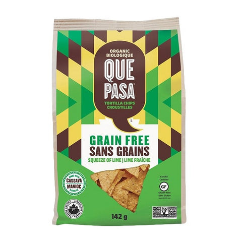 Que Pasa Tortilla Cassava Chips Grain Free Squeeze Of Lime 12 x 142g