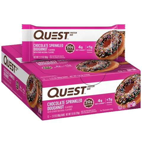 Quest Protein Bar Chocolate Sprinkled Doughnut - Yeswellness