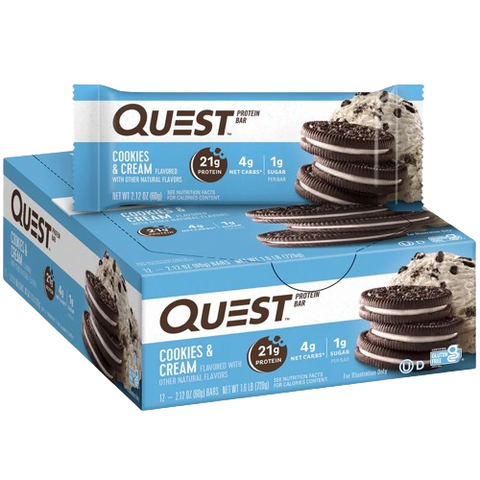 Quest Nutrition Bar Cookies & Cream 21g - Yeswellness