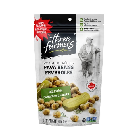 Three Farmers Roasted Fava Beans 140g Dill Pickle - Yeswellness