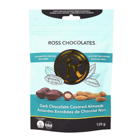 Ross Chocolates Dark Chocolate Covered Almonds 120g - YesWellness.com