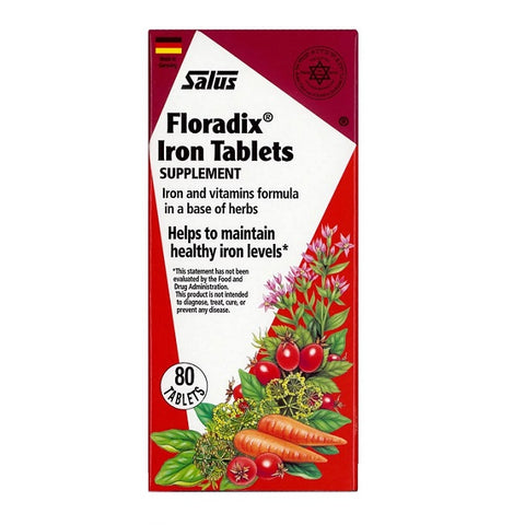 Salus Haus Floradix Iron Tablets 80 Tablets - YesWellness.com