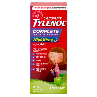 Tylenol Children's Complete Cold, Cough & Fever Nighttime 100mL - Yeswellness.com