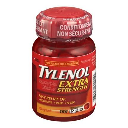 Tylenol Extra Strength 500mg EZ Tabs (Various Sizes)