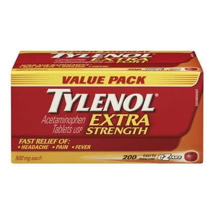 Tylenol Extra Strength 500mg EZ Tabs (Various Sizes)