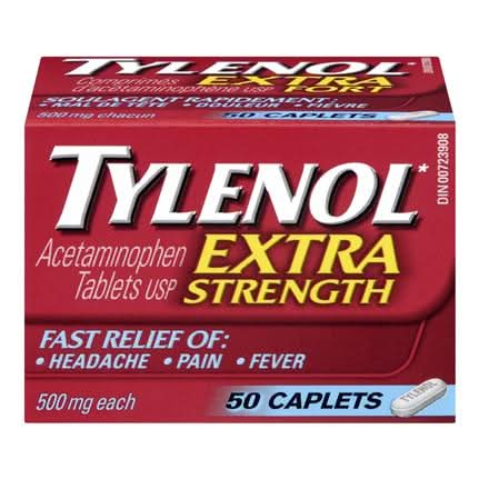 Tylenol Extra Strength 500mg Caplets (Various Sizes)