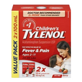 Tylenol Child Suspension Fever & Pain 160mg/5mL Berry 2x100mL - Yeswellness.com