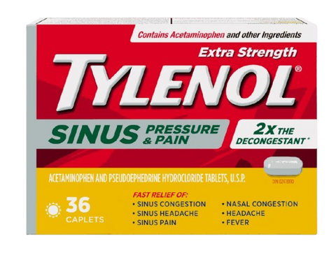 Tylenol Sinus Pressure & Pain 36 Caplets - Yeswellness.com