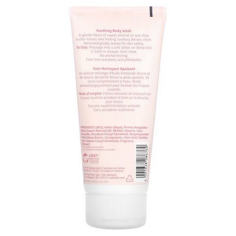 Weleda Almond Soothing Body Wash 200mL back - Yeswellness.com