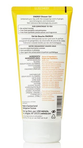 Weleda Energy Stimulating Shower Gel 200mL back - Yeswellness.com