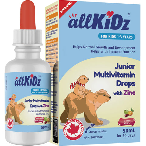 allKiDz Junior Multivitamin Drops with Zinc 50mL - Yeswellness.com