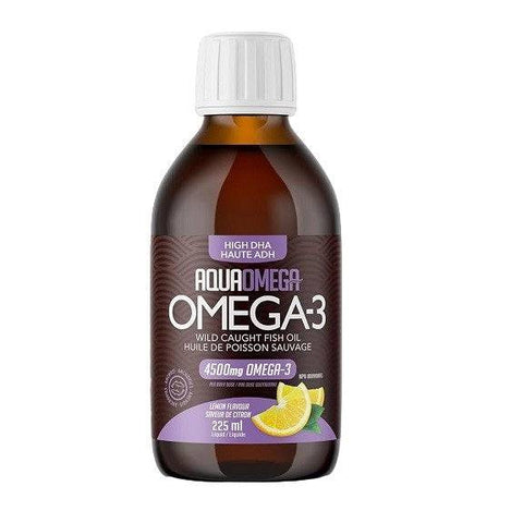 Expires January 2025 Clearance AquaOmega High DHA Omega-3 Lemon Flavour 225mL