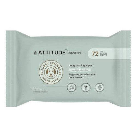 Expires December 2024 Clearance ATTITUDE Furry Friends Natural Pet Care Pet Grooming Wipes Unscented 72 Wipes